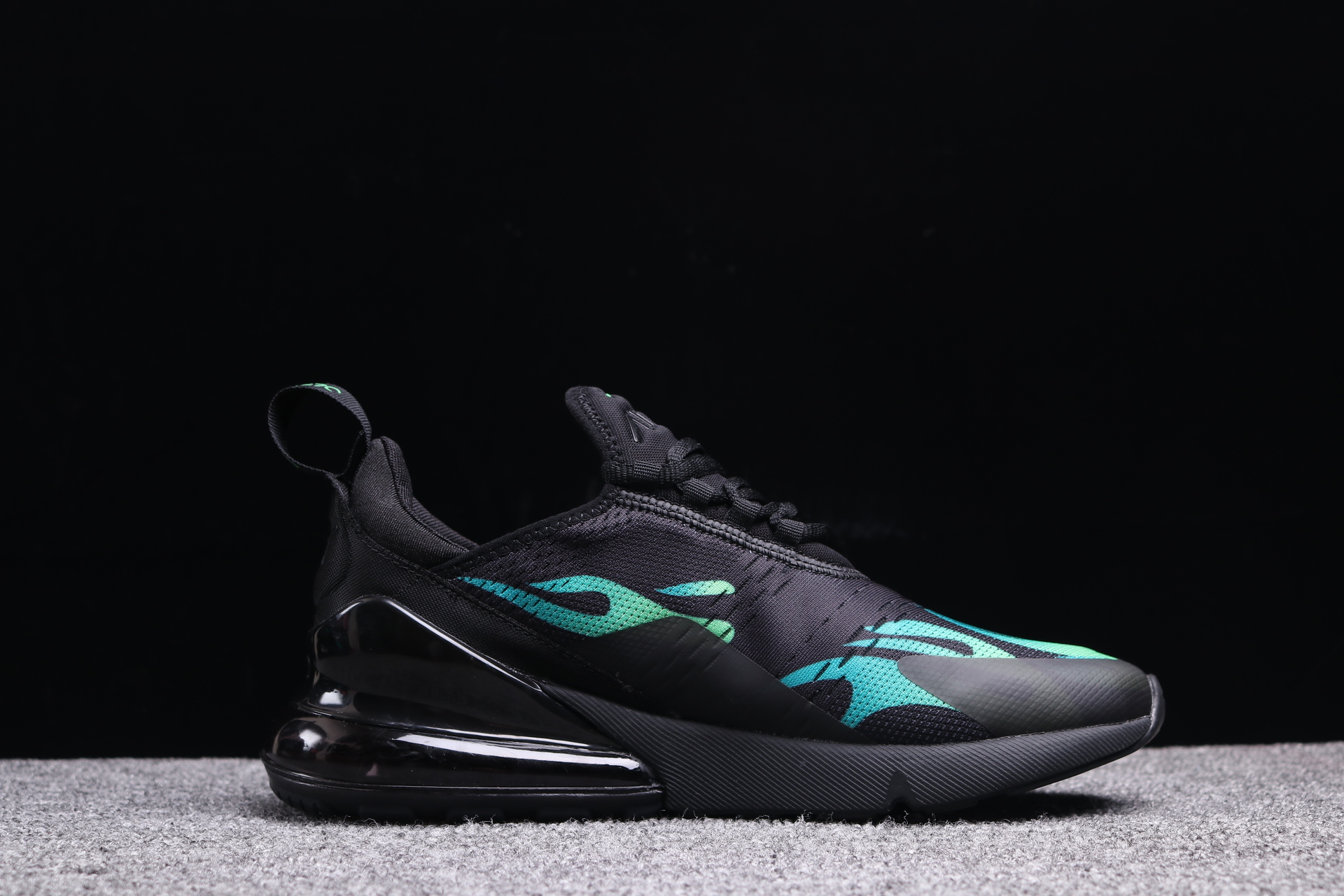 Supreme x Nike Air Max 270 Black Shine Green Shoes - Click Image to Close